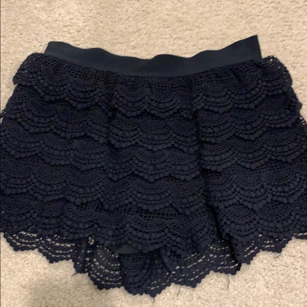 Black ruffle shorts